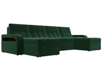 П-образный диван Лига-035 мини, Зеленый (велюр) в Рязани