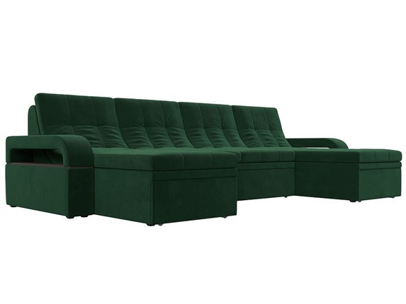П-образный диван Лига-035 мини, Зеленый (велюр) в Рязани - изображение