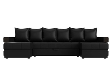 П-образный диван Венеция боннель, Черный (Экокожа) в Рязани - предосмотр 1
