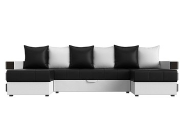 П-образный диван Венеция боннель, Черный\Белый (Экокожа) в Рязани - предосмотр 1