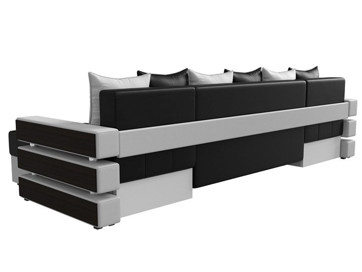 П-образный диван Венеция боннель, Черный\Белый (Экокожа) в Рязани - изображение 4