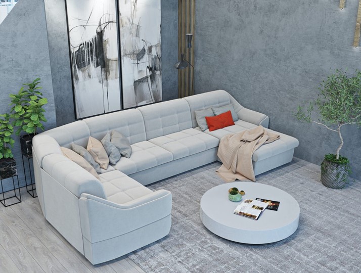 Большой диван с оттоманкой и креслом Антарес 1 ПДУ New в Рязани - изображение 4