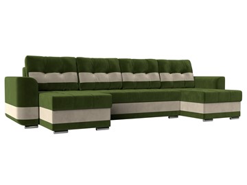 П-образный диван Честер, Зеленый/бежевый (вельвет) в Рязани