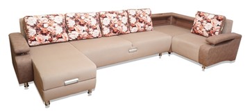 П-образный диван Престиж-15 люкс с полкой в Рязани