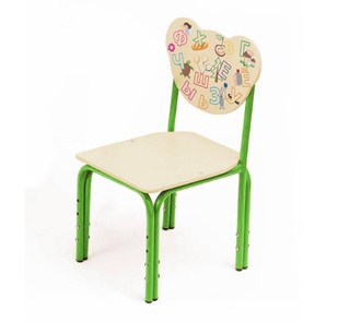 Детский растущий стул Кузя 1-3 Азбука (Зеленый) в Рязани