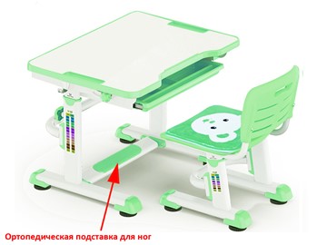 Растущая парта и стул Mealux BD-08 Teddy, green, зеленая в Рязани