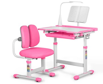 Растущая парта + растущее кресло Mealux EVO BD-23 Pink в Рязани