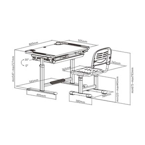 Растущий стол и стул Littonia Grey FUNDESK (c лампой и подставкой) в Рязани - предосмотр 8
