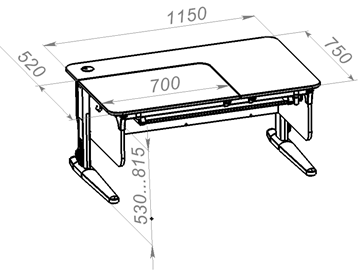 Растущий стол L/70-45 (СУТ 62) с лотком, белый/белый/лайм в Рязани - предосмотр 1