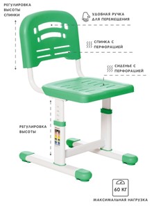 Комплект из растущих парты и стула SET HOLTO-17А, зеленый в Рязани - предосмотр 4