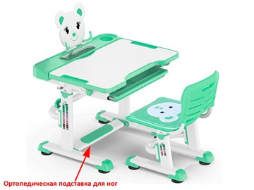 Стол растущий и стул Mealux EVO BD-04 Teddy New XL, green, зеленая в Рязани