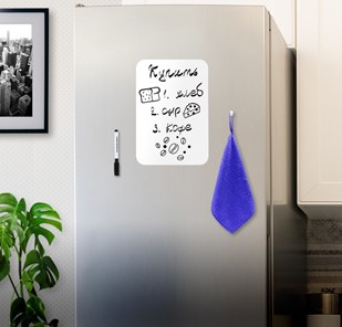 Магнитно-маркерная доска на холодильник BRAUBERG, 30х21 см с маркером, магнитом и салфеткой в Рязани - предосмотр 2