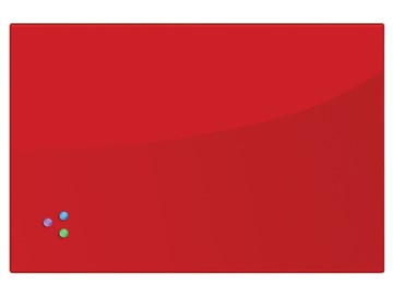Доска магнитно-маркерная стеклянная BRAUBERG 60х90 см, красная в Рязани - предосмотр