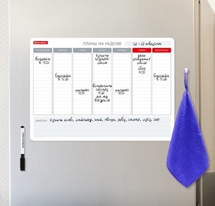 Магнитный планинг на холодильник BRAUBERG на неделю, 42х30 см с маркером и салфеткой в Рязани - предосмотр 4