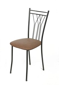 Кухонный стул Премьер СРП-097 Эмаль черная, экотекс коричневый в Рязани